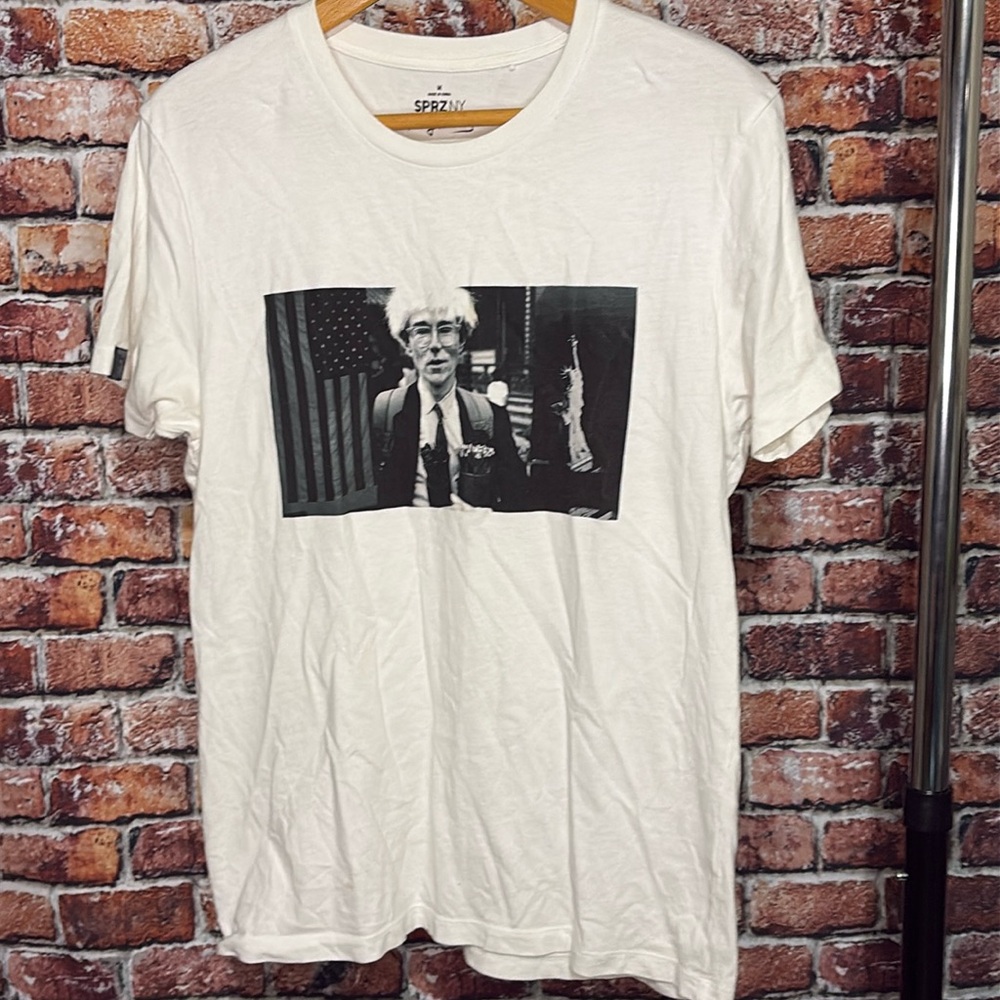 SPRZNY Andy Warhol Uniqlo teeshirt short sleeve Men's medium white black artist
